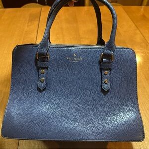 KATE SPADE Leather Medium Size Tote Bag - Dark Royal Blue